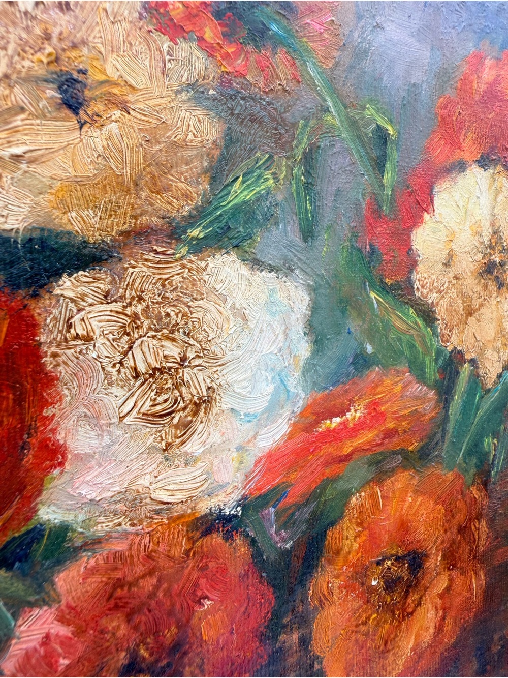 Original OOAK Floral Still Life Oil Painting on Canvas, Small, Unframed - Picture 4 of 6